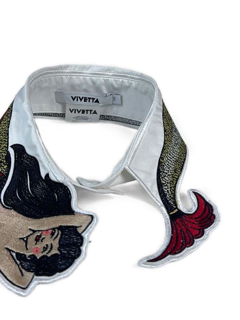 VIVETTA embroidered-mermaid motif collar outlook