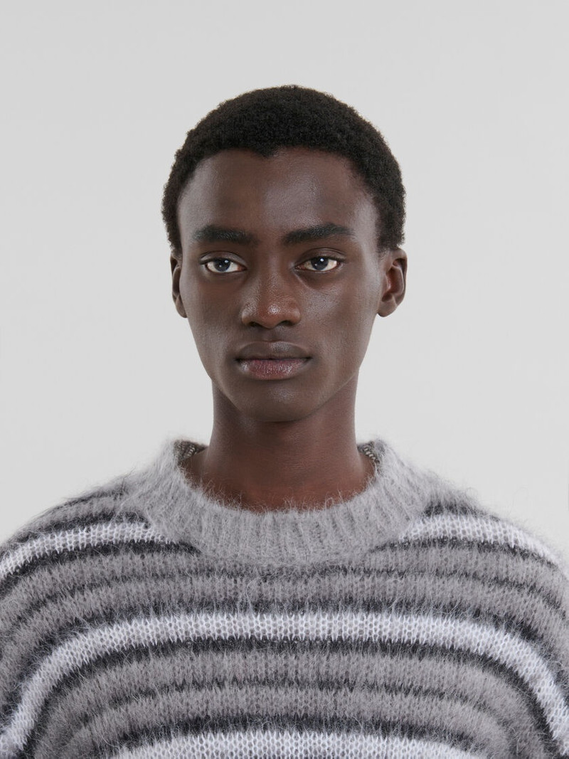 GREY STRIPED MOHAIR JUMPER 4