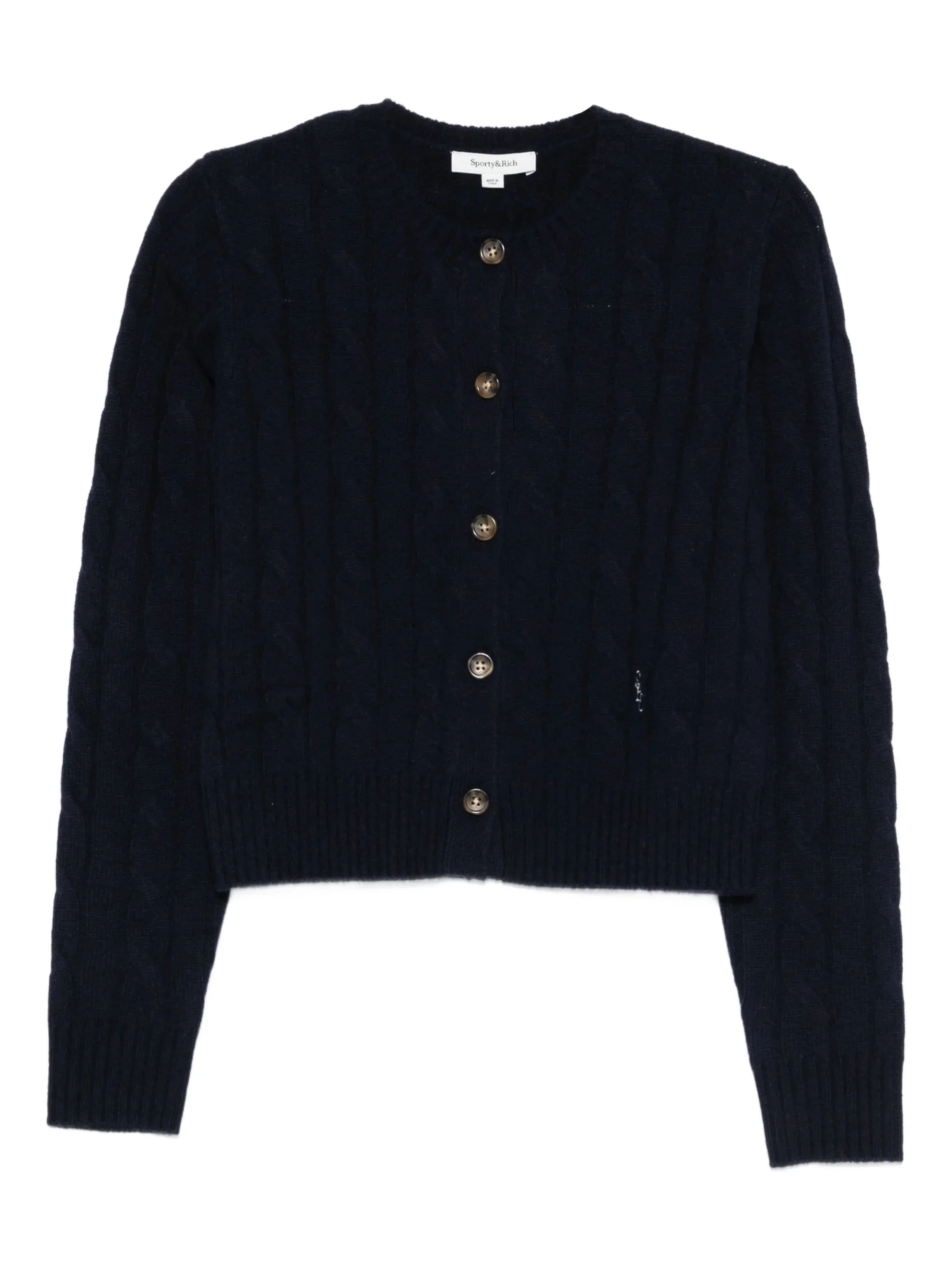 Sporty & Rich Cable-knit Button Cardigan - 1
