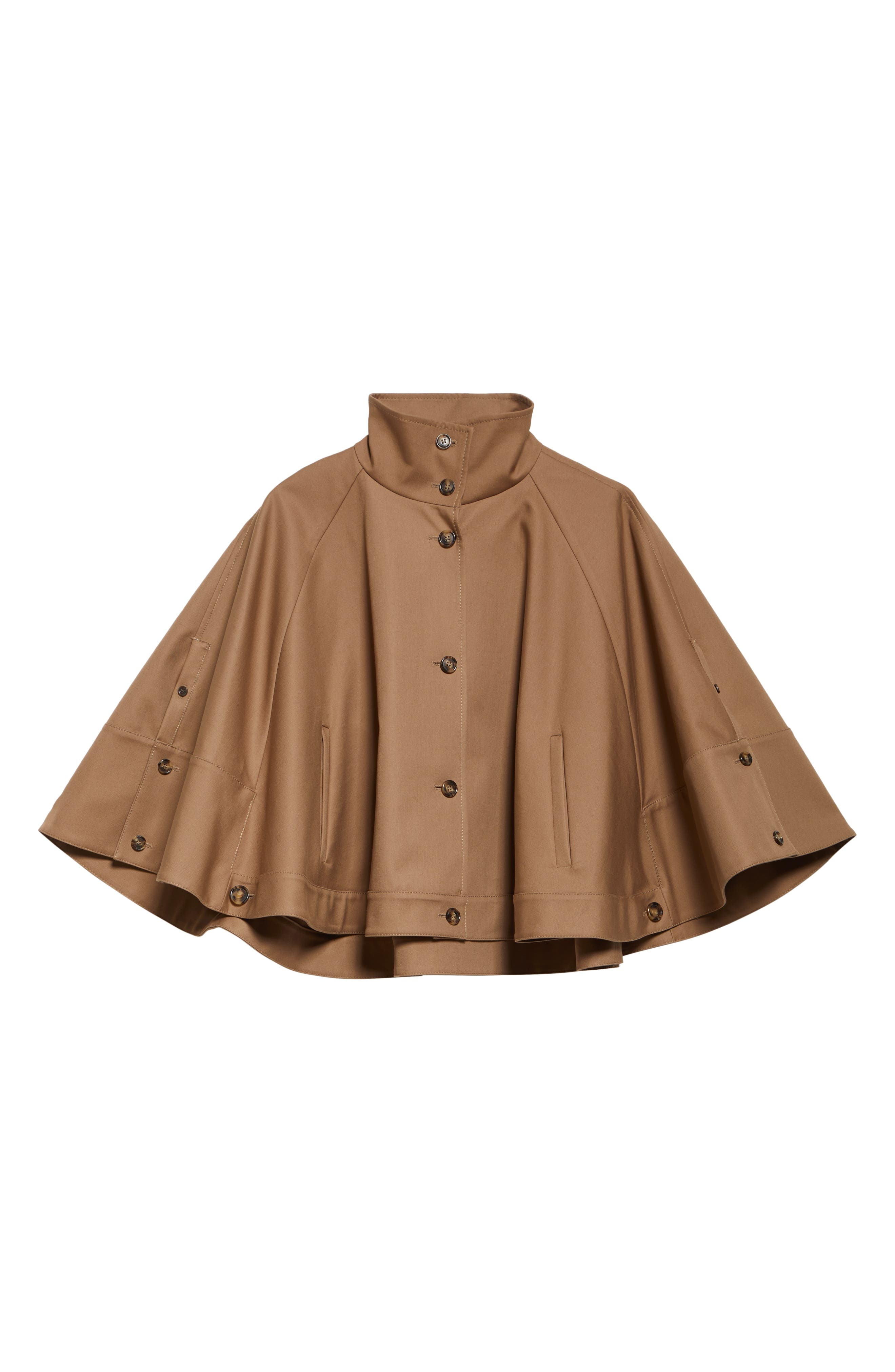 Max Mara Fulcro Water Repellent Cotton Gabardine Cape in Coloniale at Nordstrom - 6