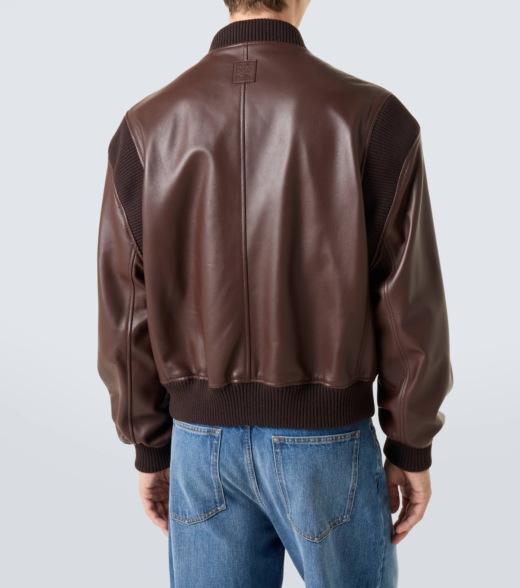 Anagram leather bomber jacket - 4