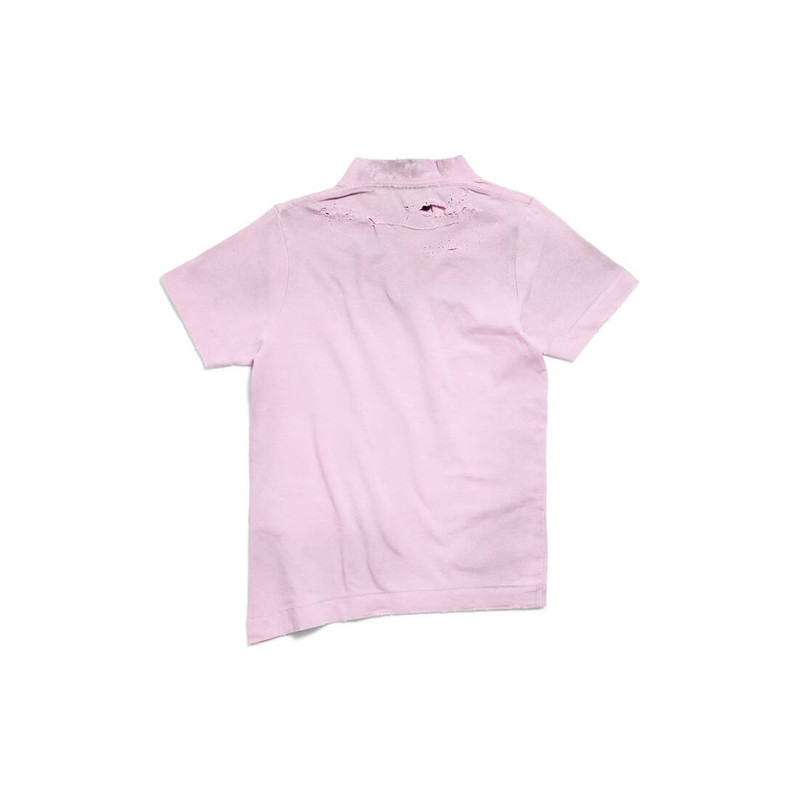 BALENCIAGA Women's Gothic Type Shrunk T-shirt Bodycon Fit in Light Pink outlook