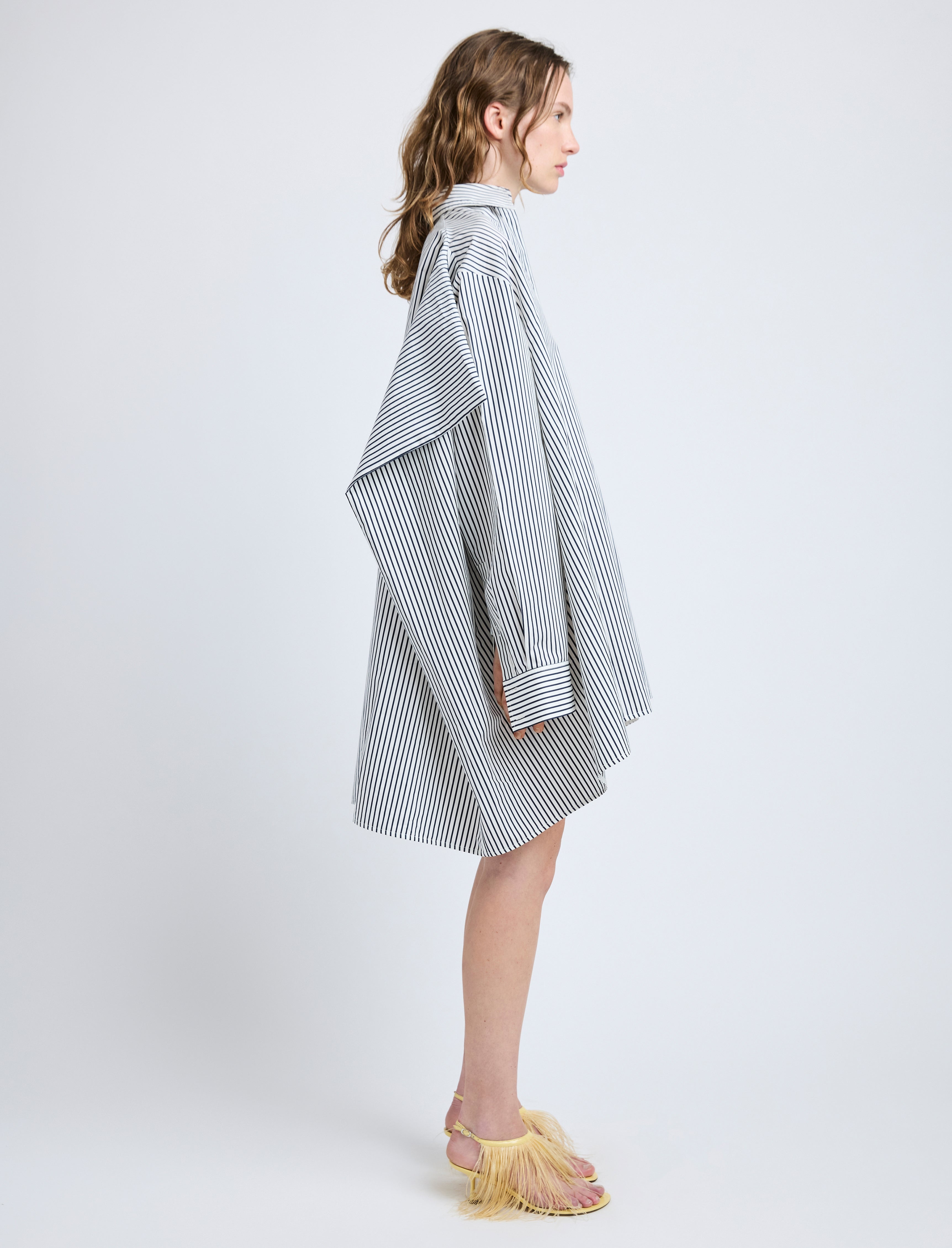 Isla Dress in Stripe Cotton Silk Poplin - 3