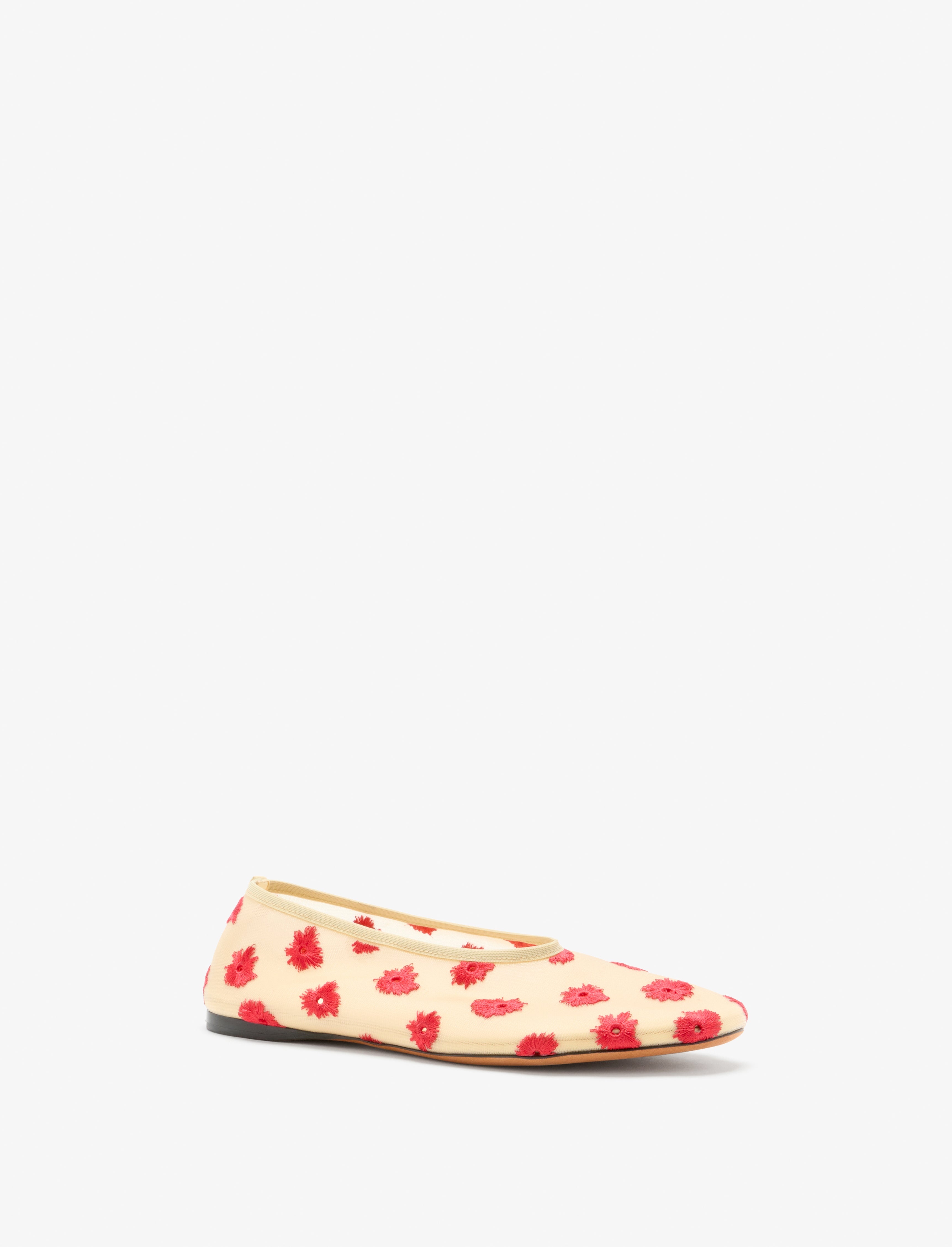 Tee Embroidered Slippers in Stretch Mesh - 2