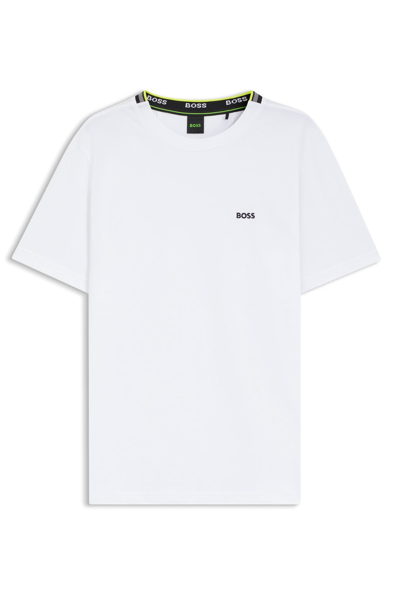 COTTON-PIQUÉ T-SHIRT WITH JACQUARD-WOVEN BACK COLLAR 1