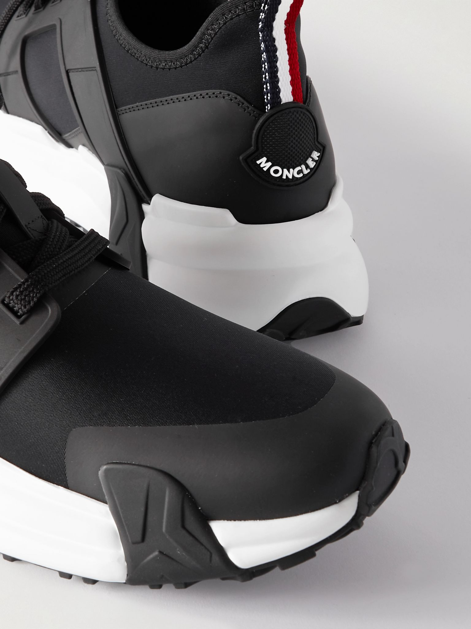 Lunarove Rubber and Leather-Trimmed Neoprene Sneakers Black - 6