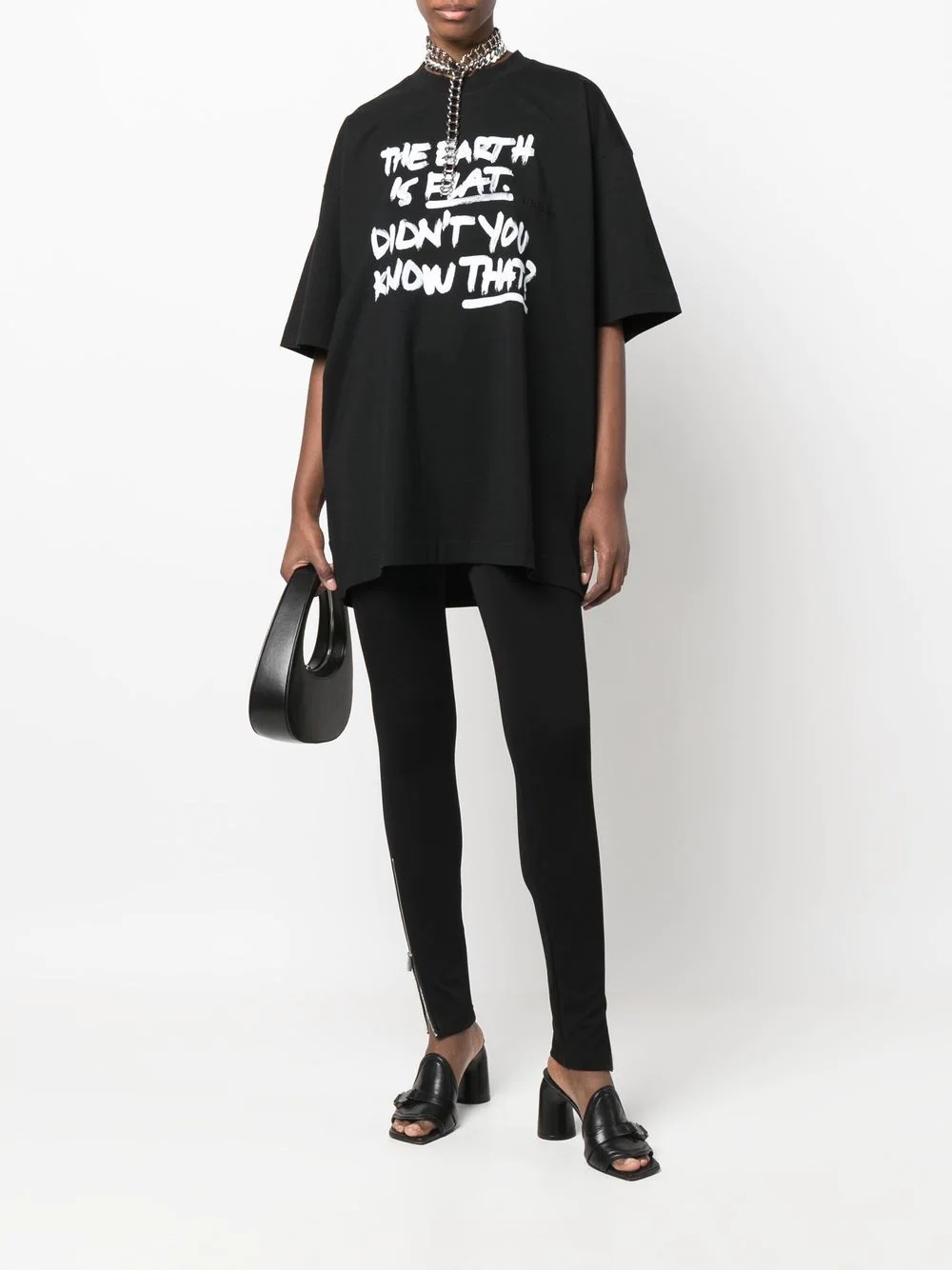 slogan-print oversized T-shirt - 3