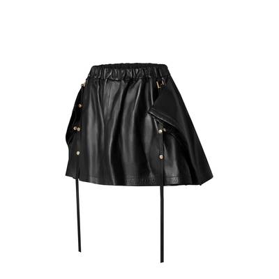 Louis Vuitton Strap Detail Gathered Leather Mini Skirt outlook