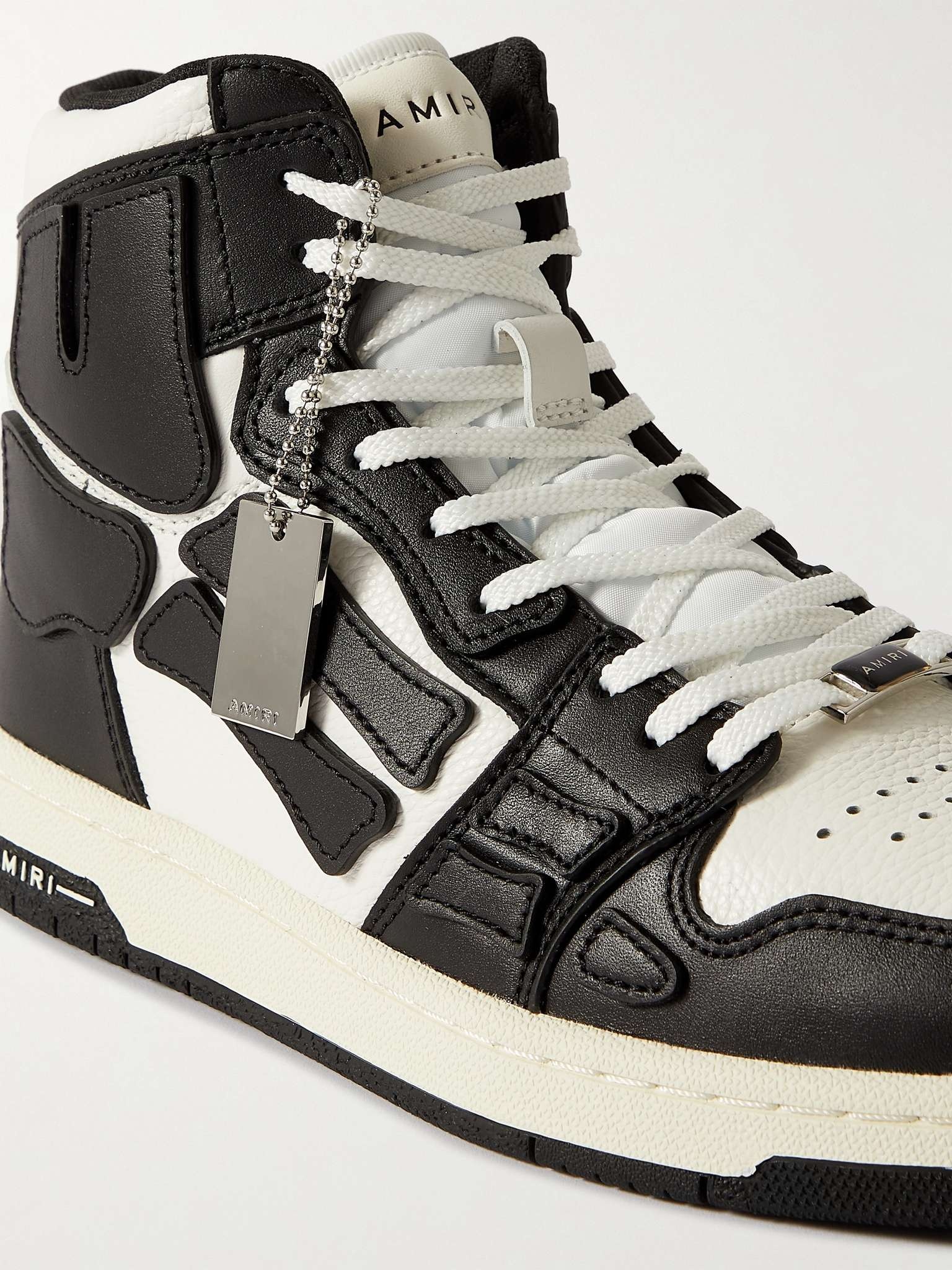 Skel-Top Colour-Block Leather High-Top Sneakers - 6