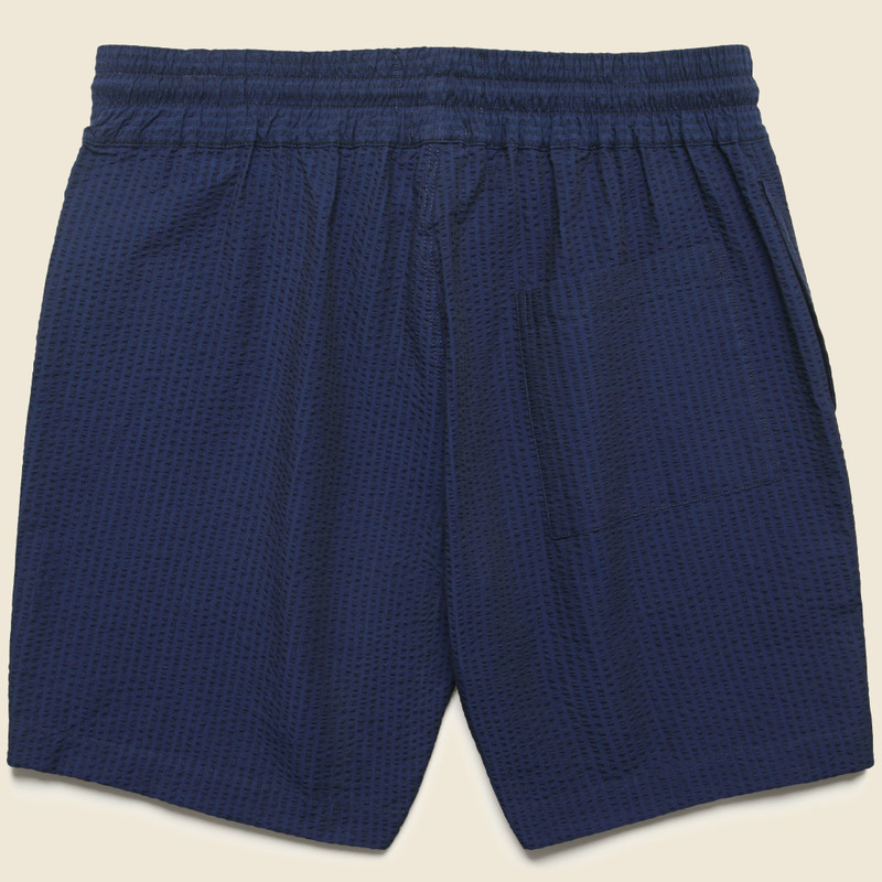Portuguese Flannel 7" Seersucker Shorts - Navy outlook