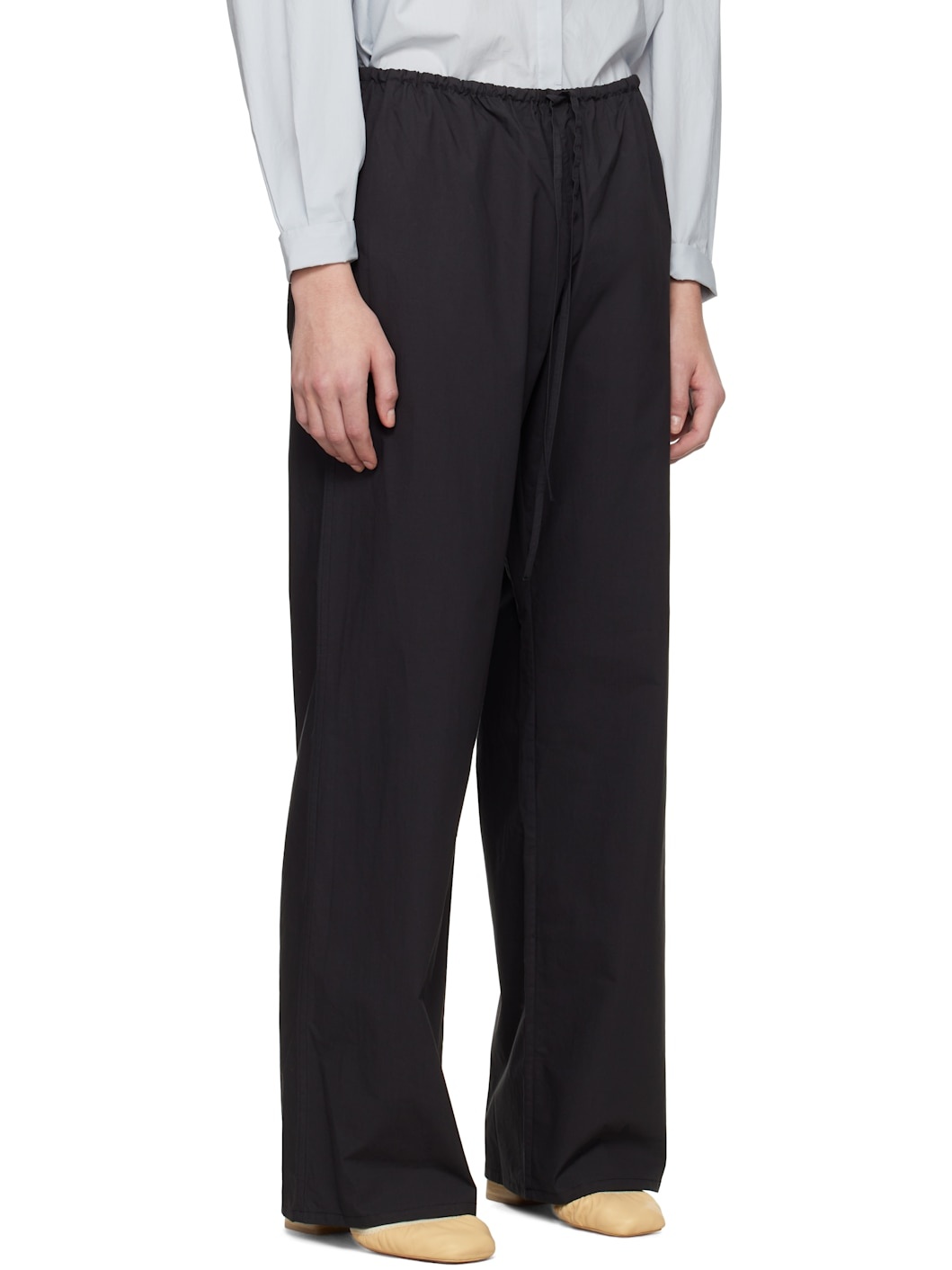 Black Drawcord Trousers - 2