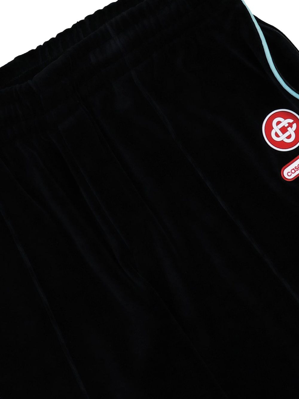 side-stripe velour track pants - 5