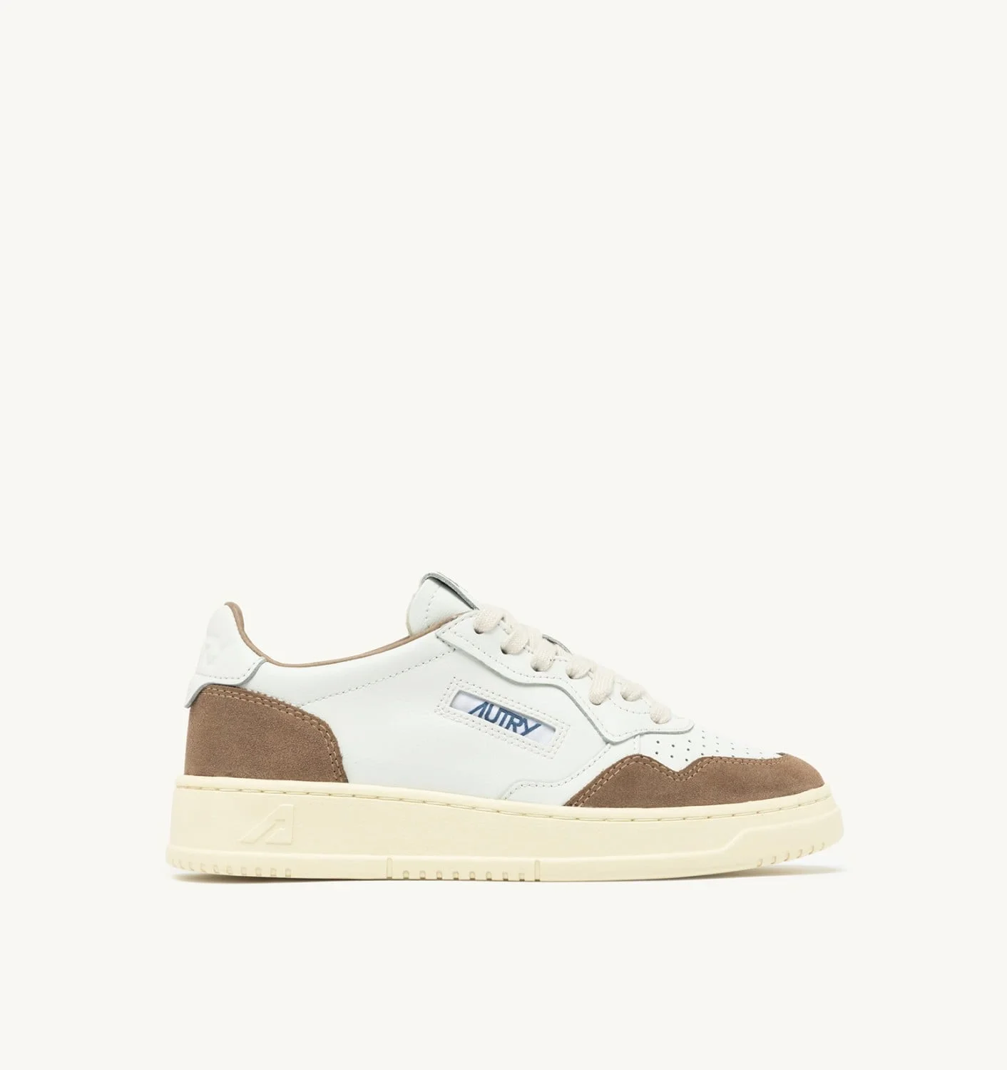 MEDALIST LOW SNEAKERS IN WHITE LEATHER AND ANTELOPE SUEDE - 1