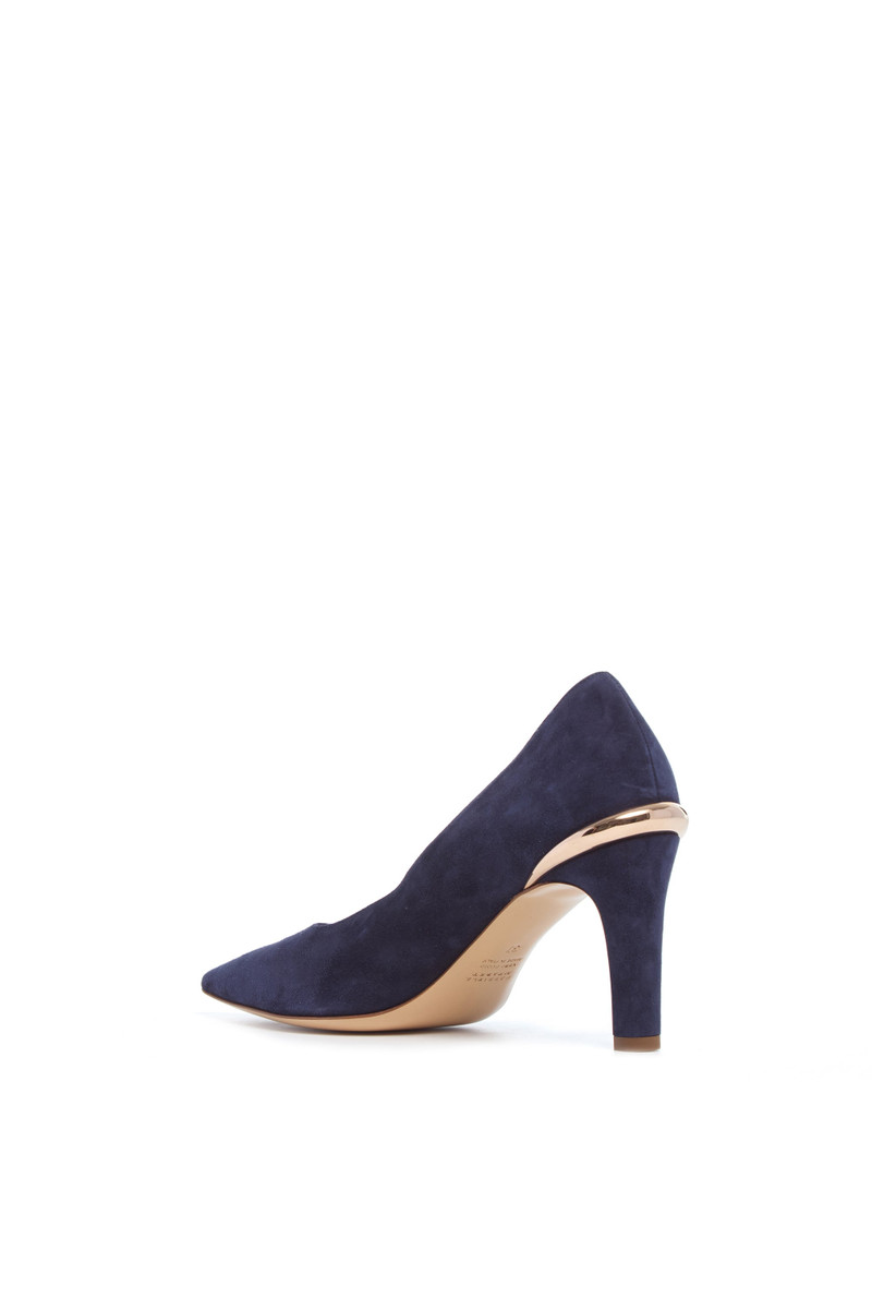 GABRIELA HEARST Edwina High Heel Stiletto Pump in Navy Suede outlook