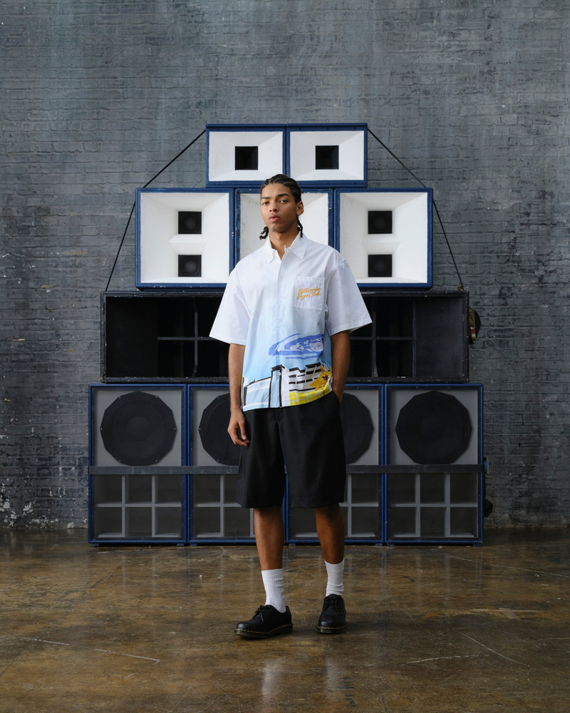 BILLIONAIRE BOYS CLUB CHATEAU PRINT POPLIN SHIRT outlook