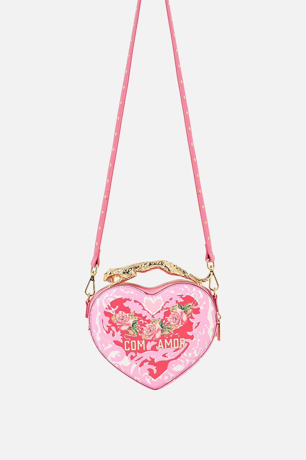 HEART CROSSBODY WITH LEOPARD HANDLE - 2