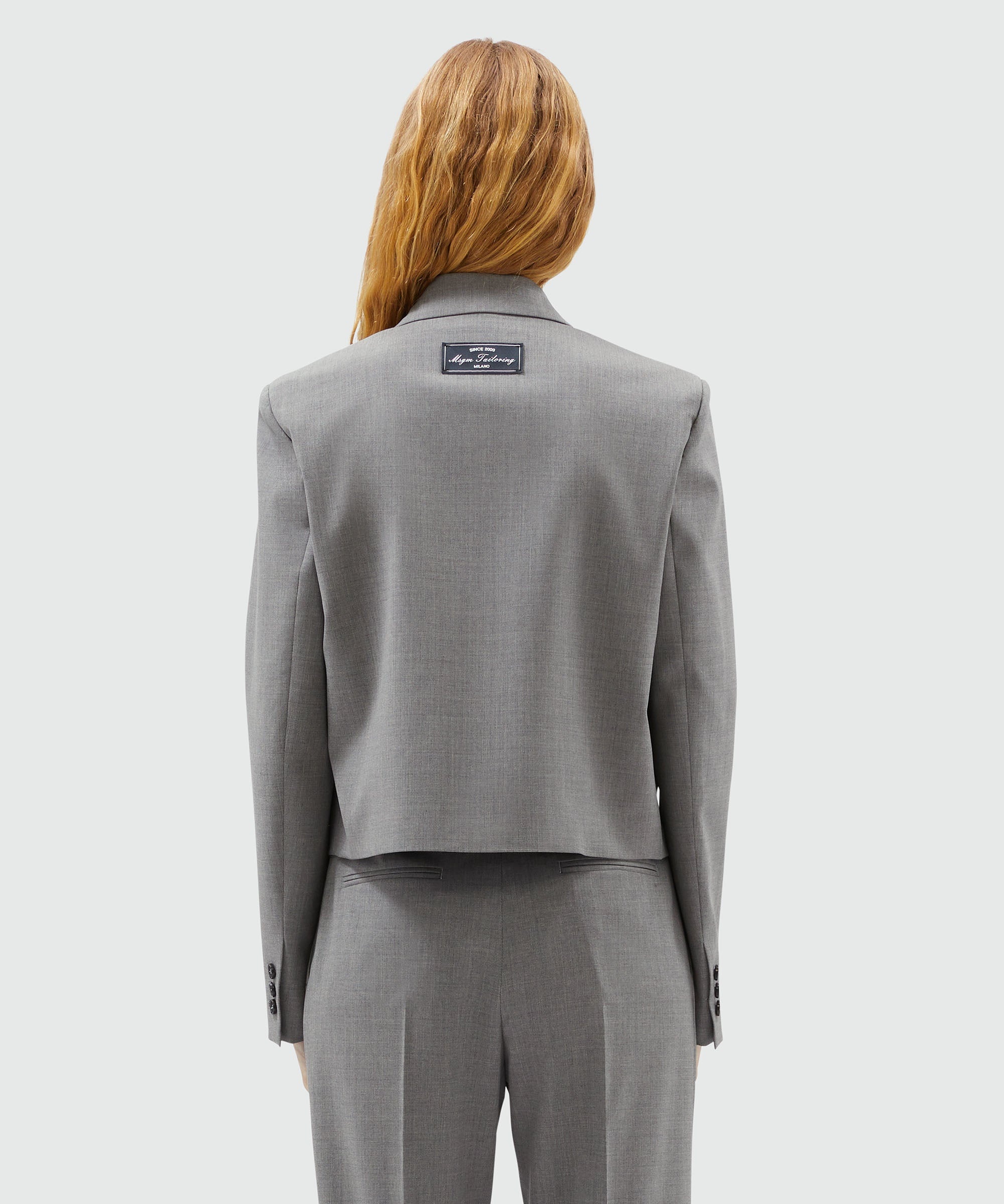Gray virgin wool boxy jacket - 3