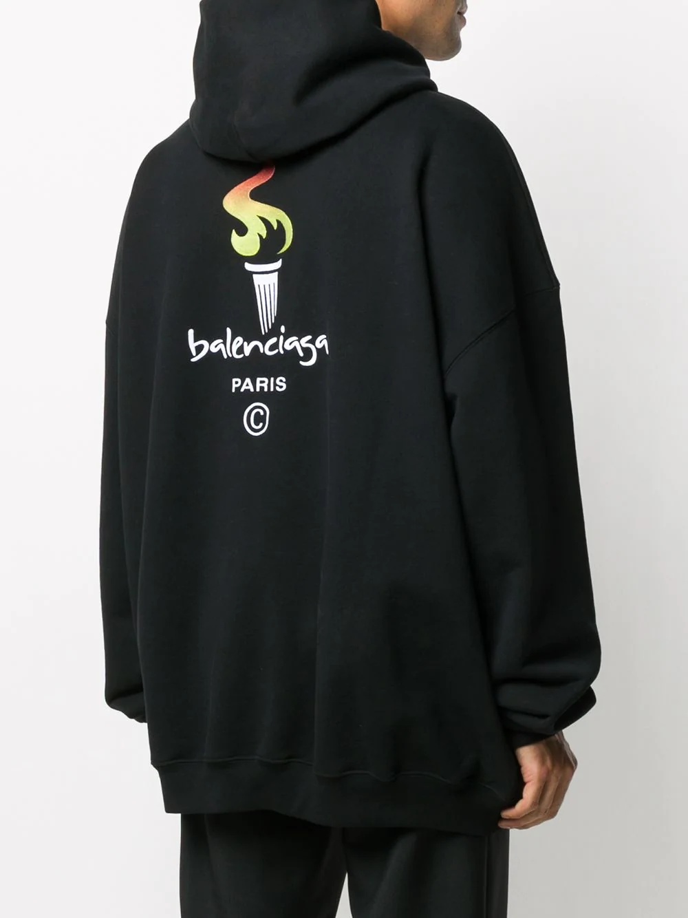 embroidered-logo oversize hoodie - 4