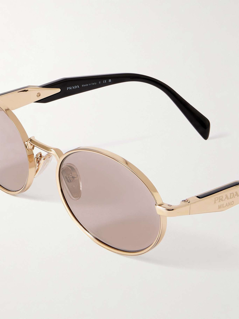 Oval-frame acetate and gold-tone sunglasses Gold 4