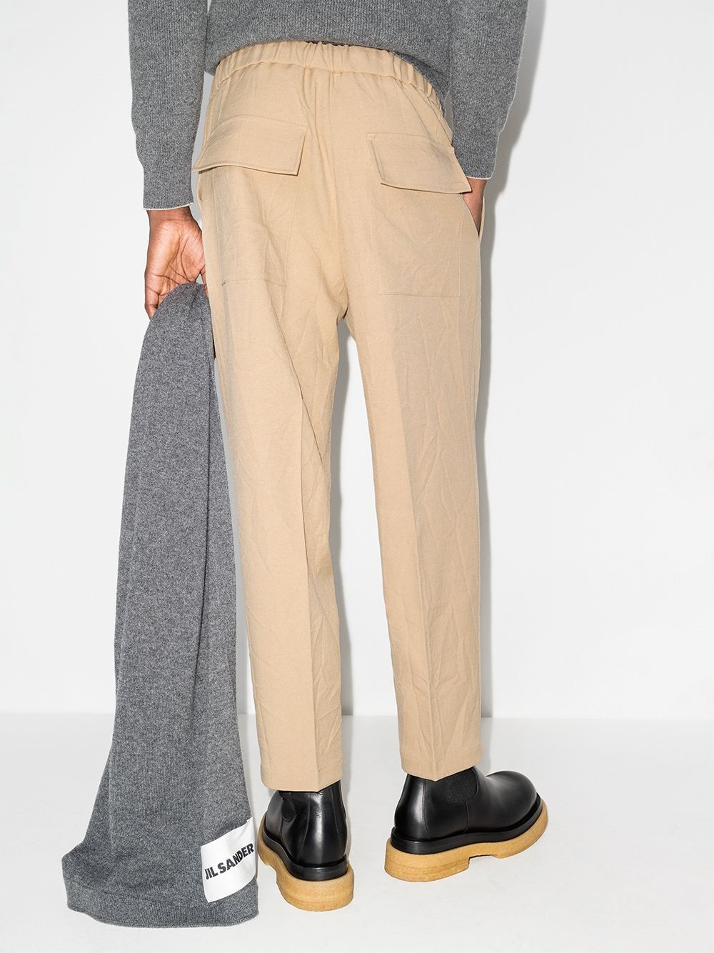 elasticated-waist tailored trousers - 3