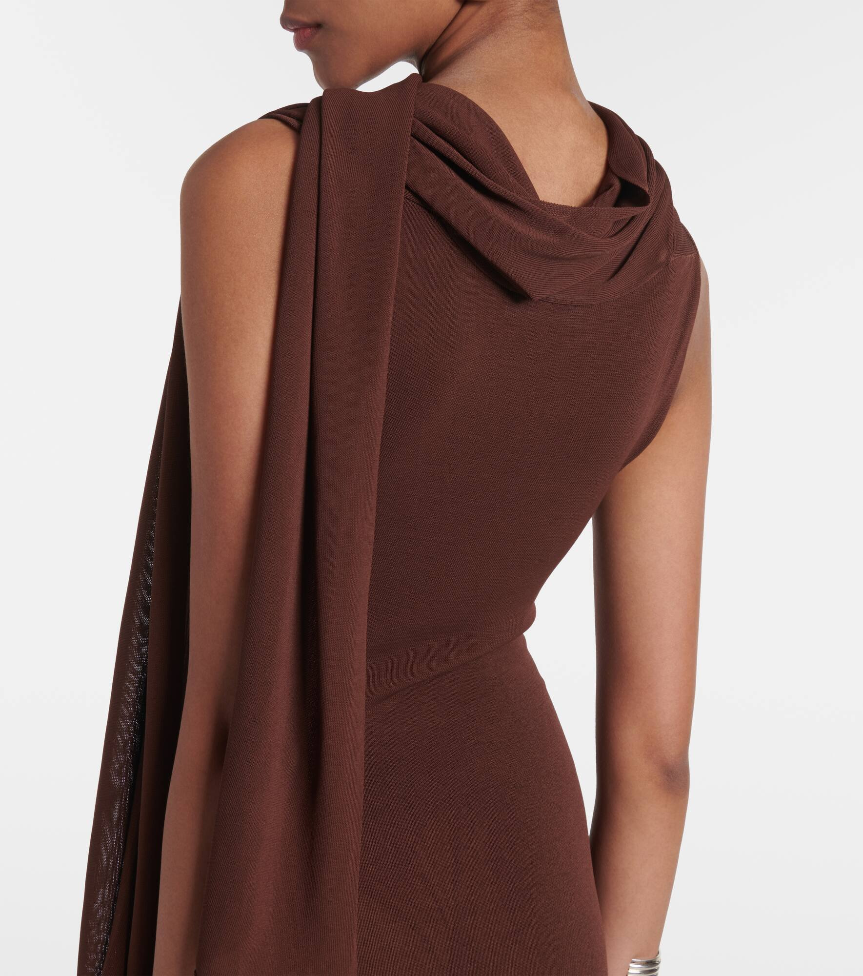 Scarf-detail draped maxi dress - 5