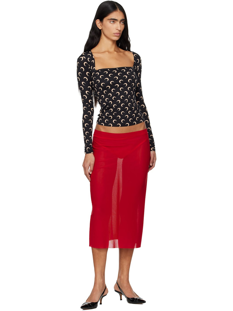 Marine Serre Black Moon Printed Square Neck T-shirt outlook