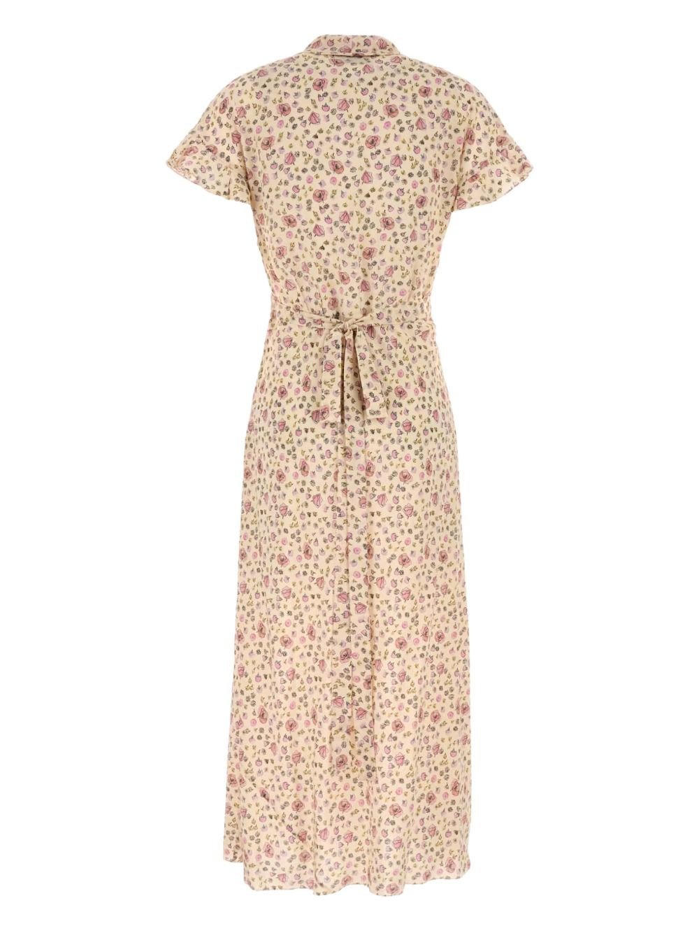 floral-print tie-front midi dress - 2