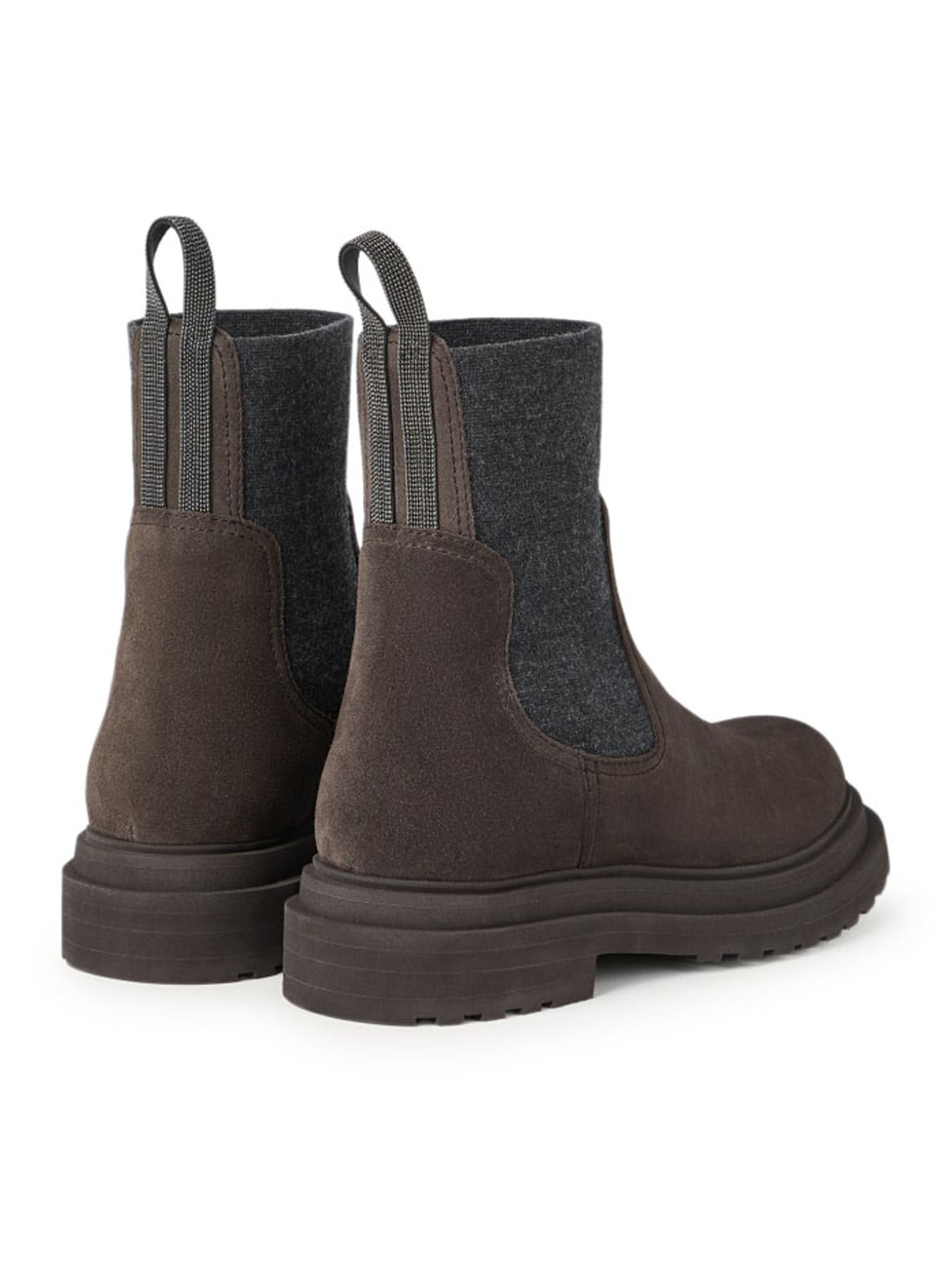 SUEDE BOOT WITH MESH INSERT - 4