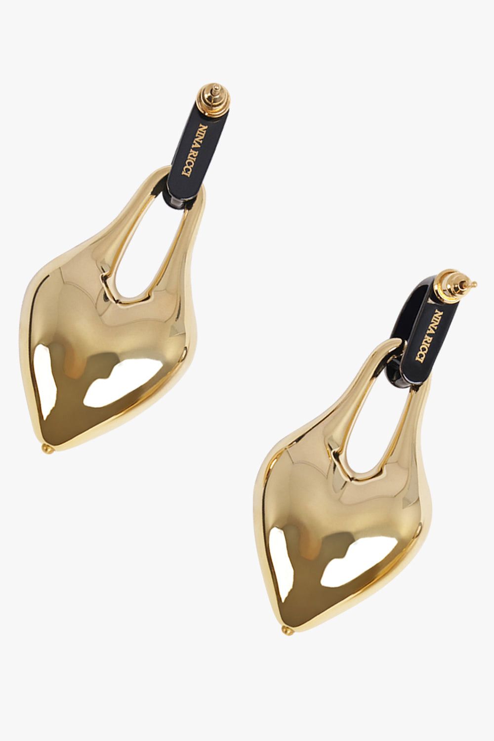 DRIPPING HEART EARRINGS | GOLD/BLACK - 2