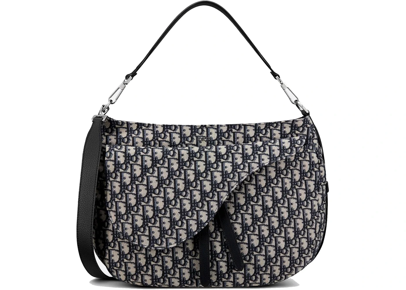 Dior Soft Saddle Bag Oblique Jacquard Beige/Black - 1