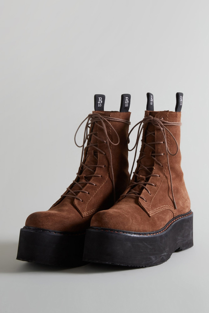 DOUBLE STACK BOOT - BROWN SUEDE 1