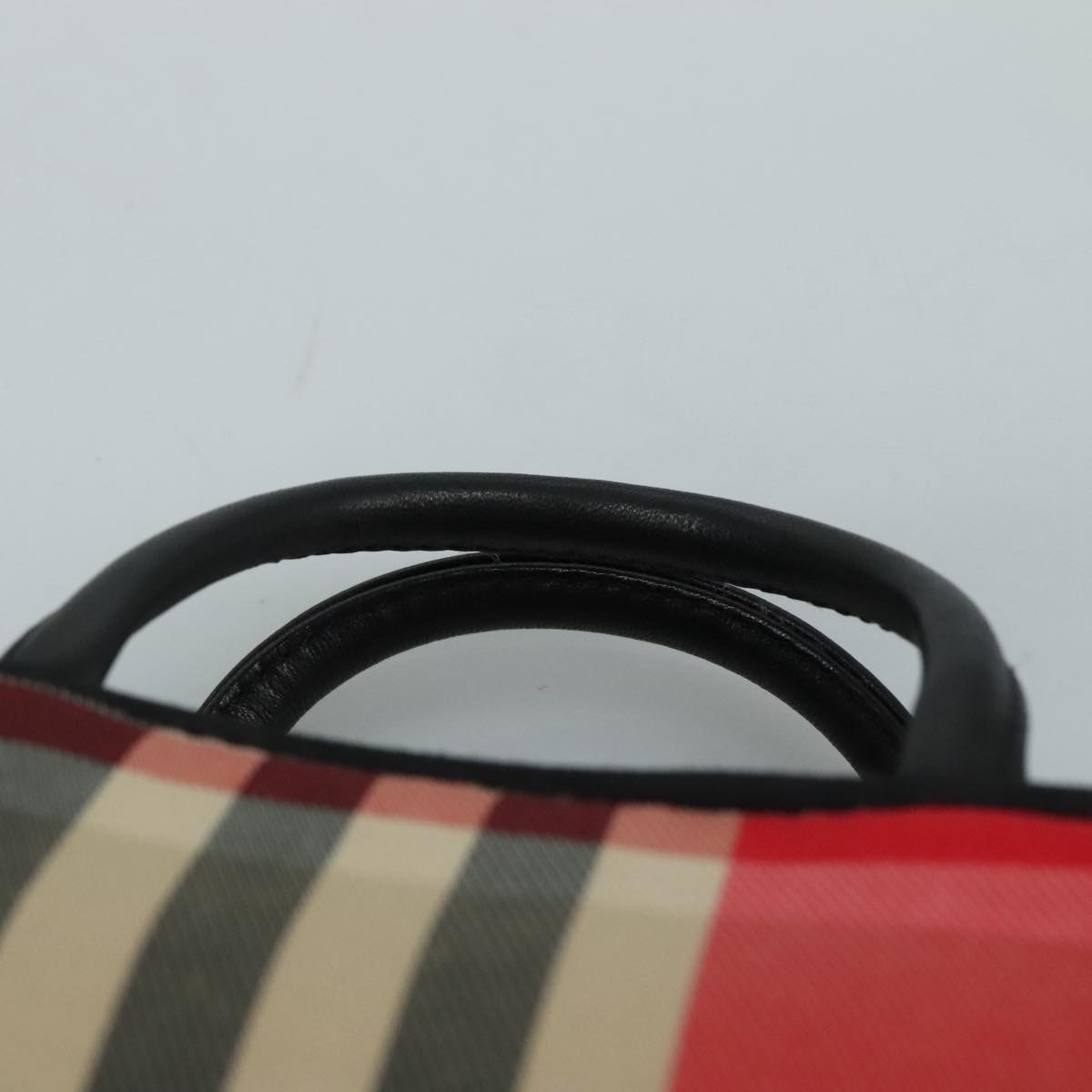 Burberry Nova Check Hand Bag Canvas Red - 8
