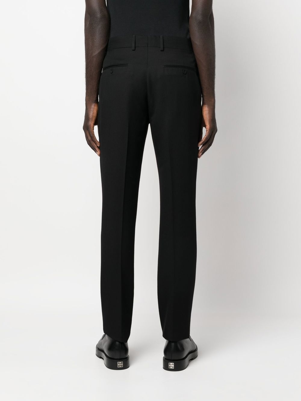 logo-plaque tailored trousers - 4