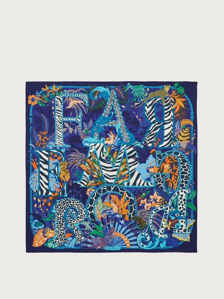 AMO PRINT SILK SCARF - 1