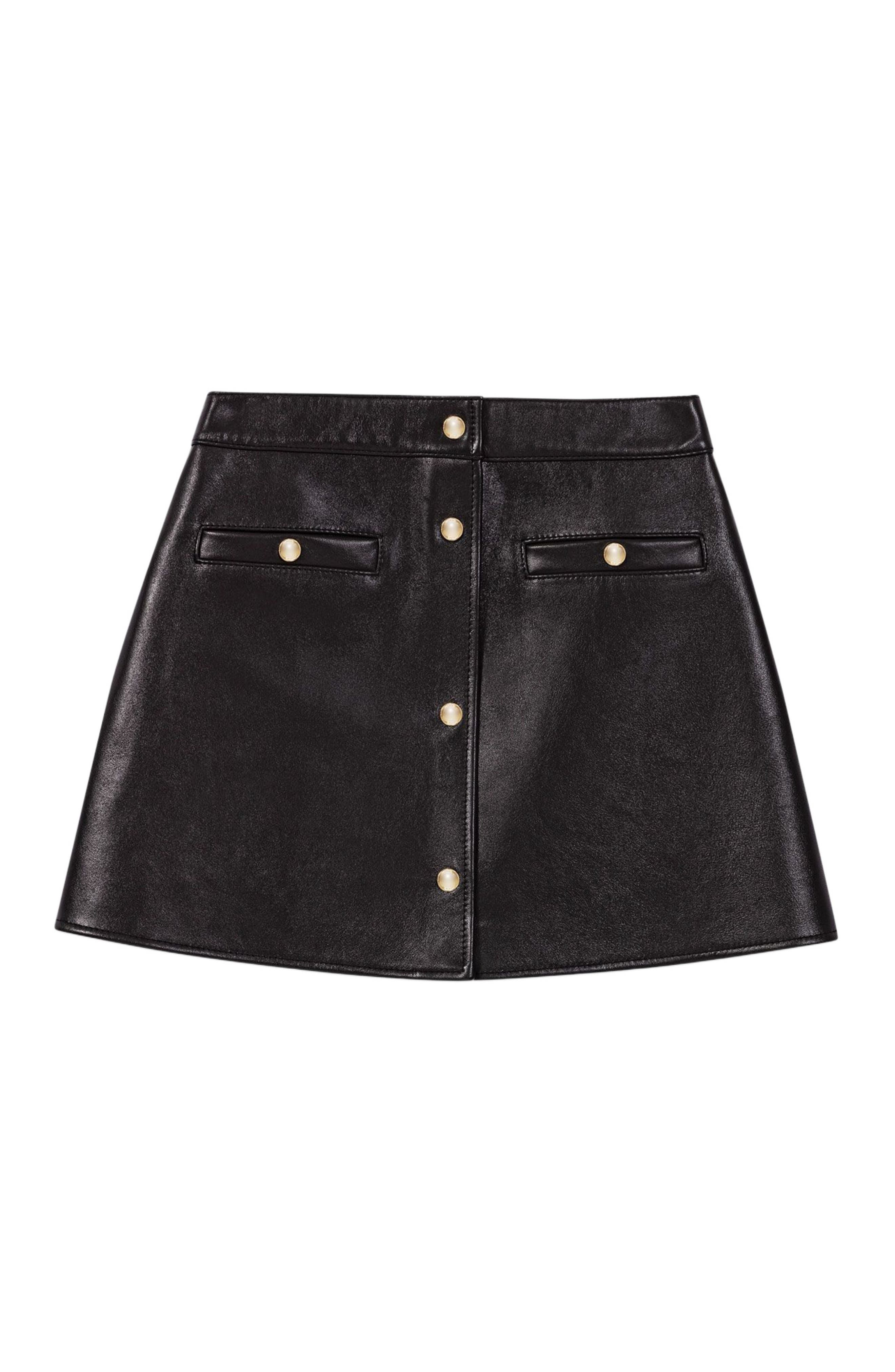 maje Short leather skirt in Black at Nordstrom - 6
