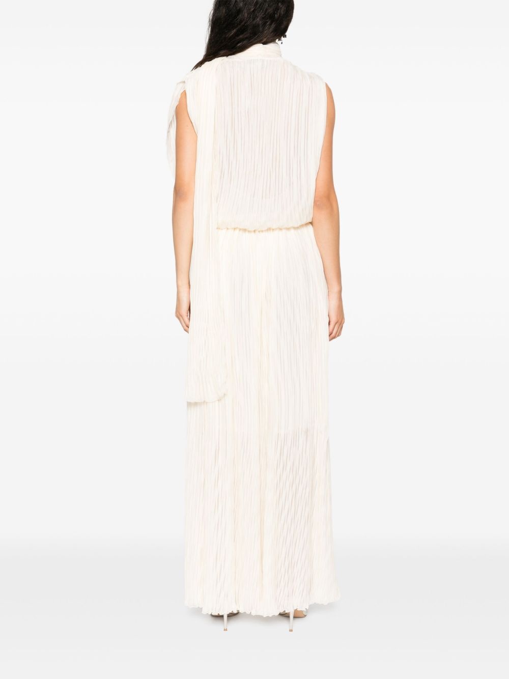 pleated asymmetric midi dress - 4