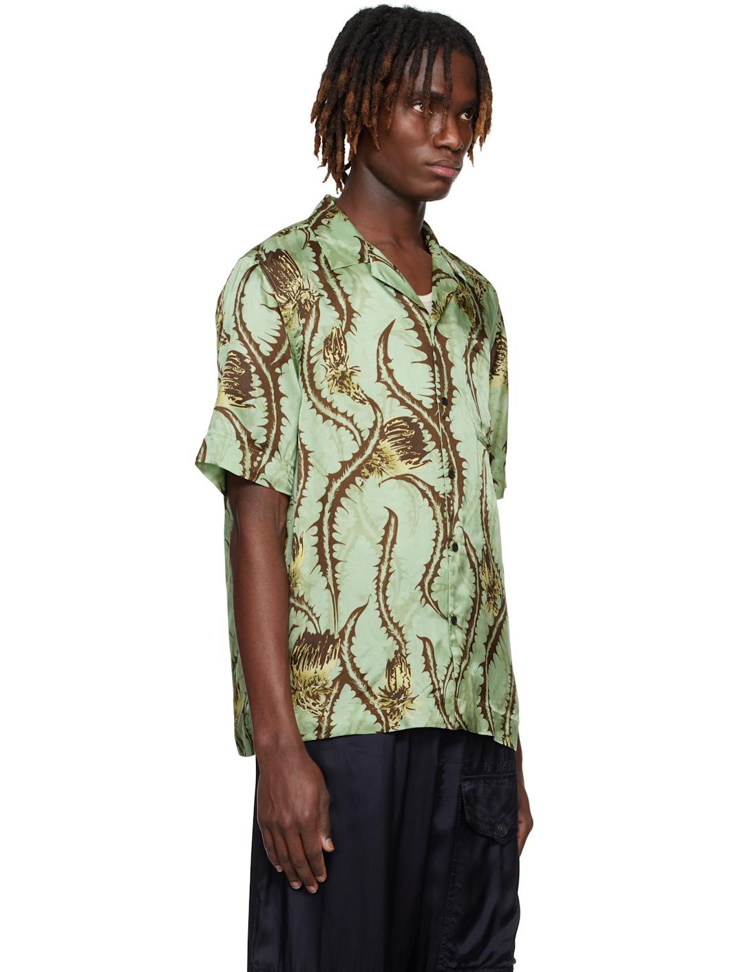 Khaki Boxy Viscose Shirt - 2