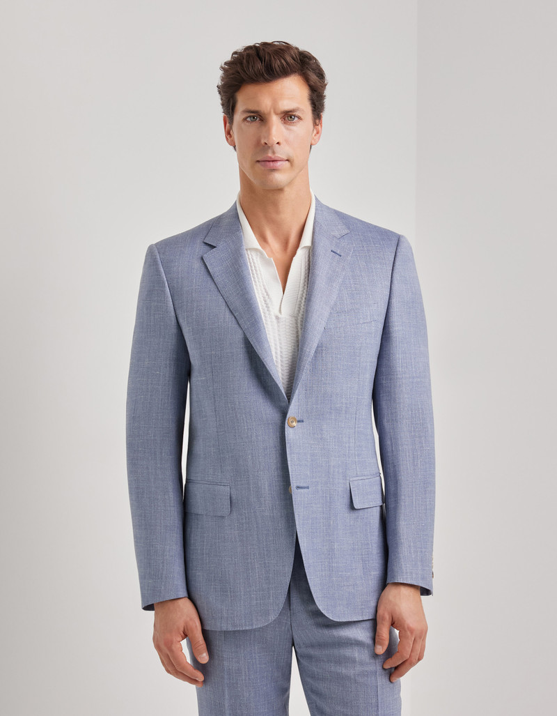 NAVY BLUE TRICOT-EFFECT COTTON JERSEY JACKET 47