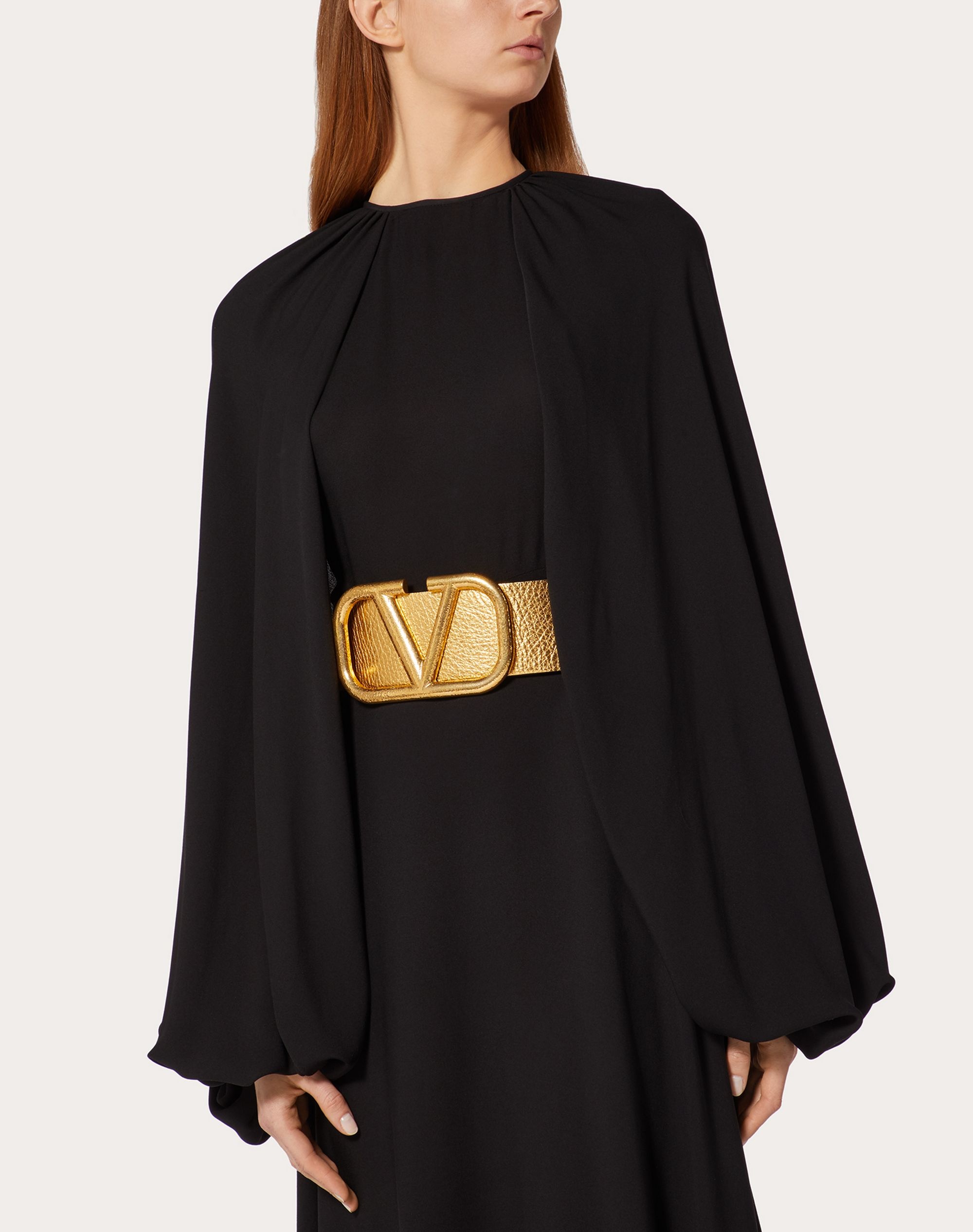 VLogo Signature Metallic Grainy Calfskin Belt 70 mm - 5