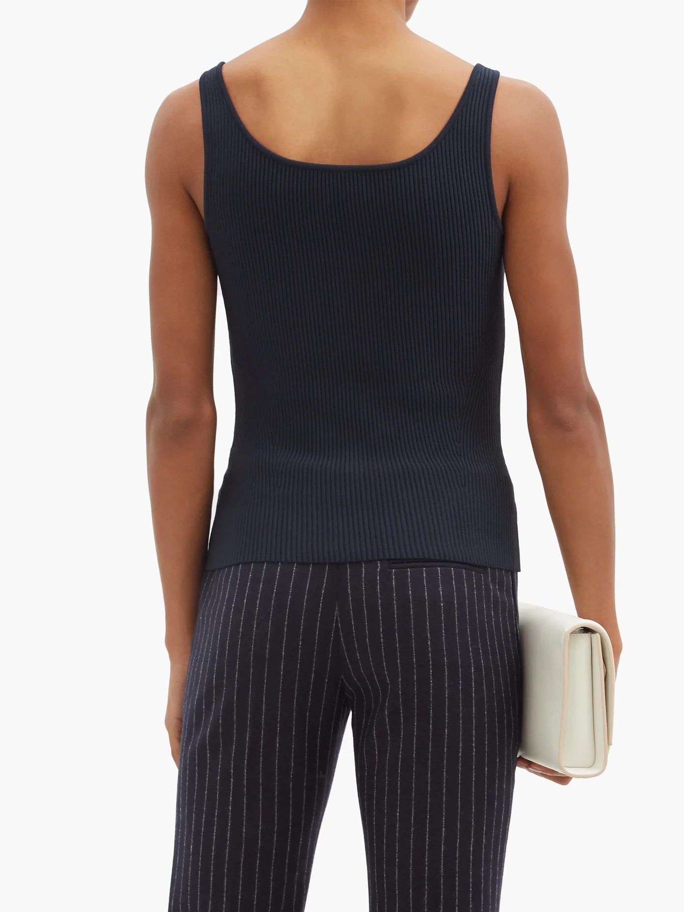 Round-neck ribbed tank top - 5