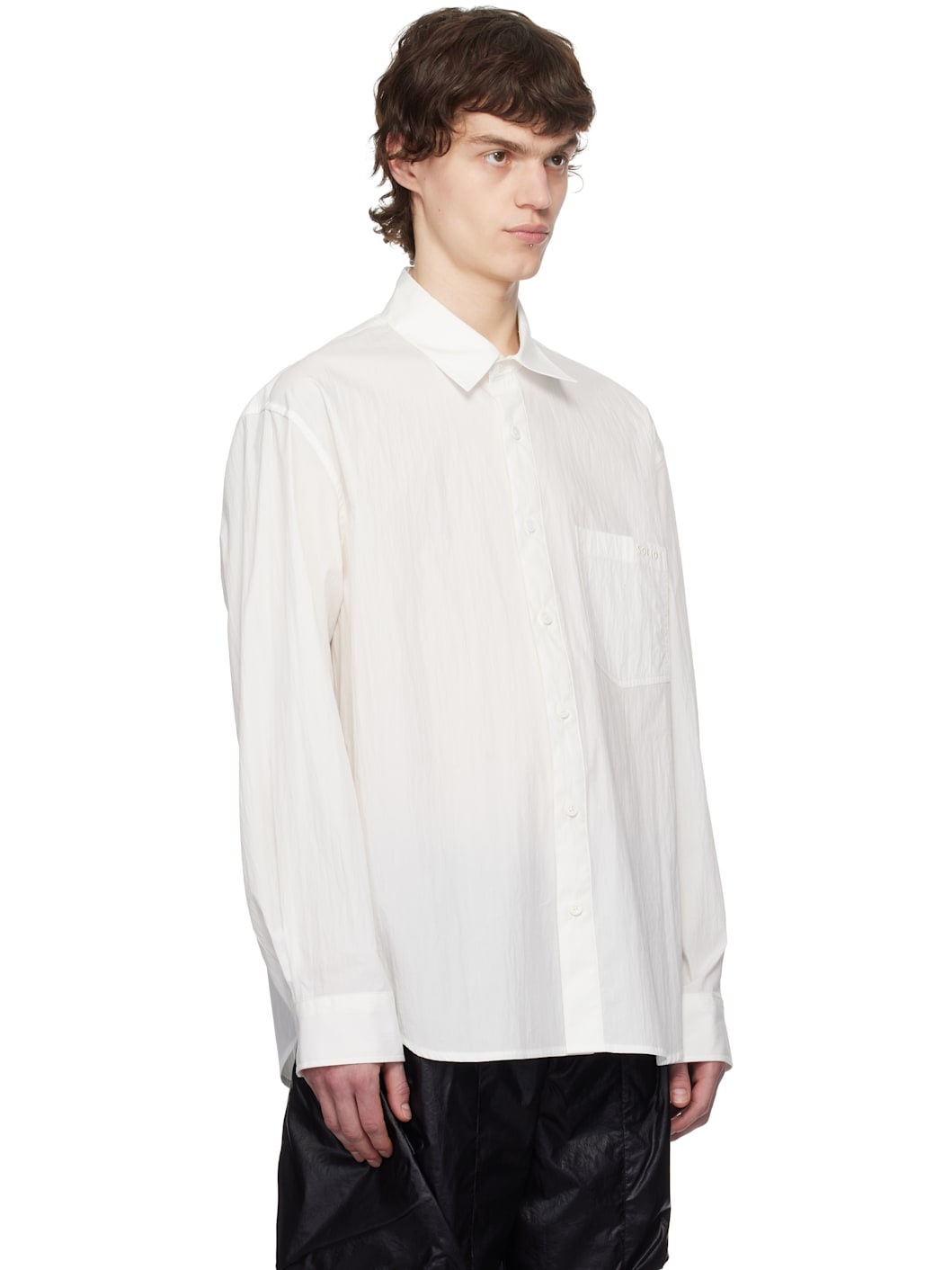 White Embroidered-Logo Shirt - 2