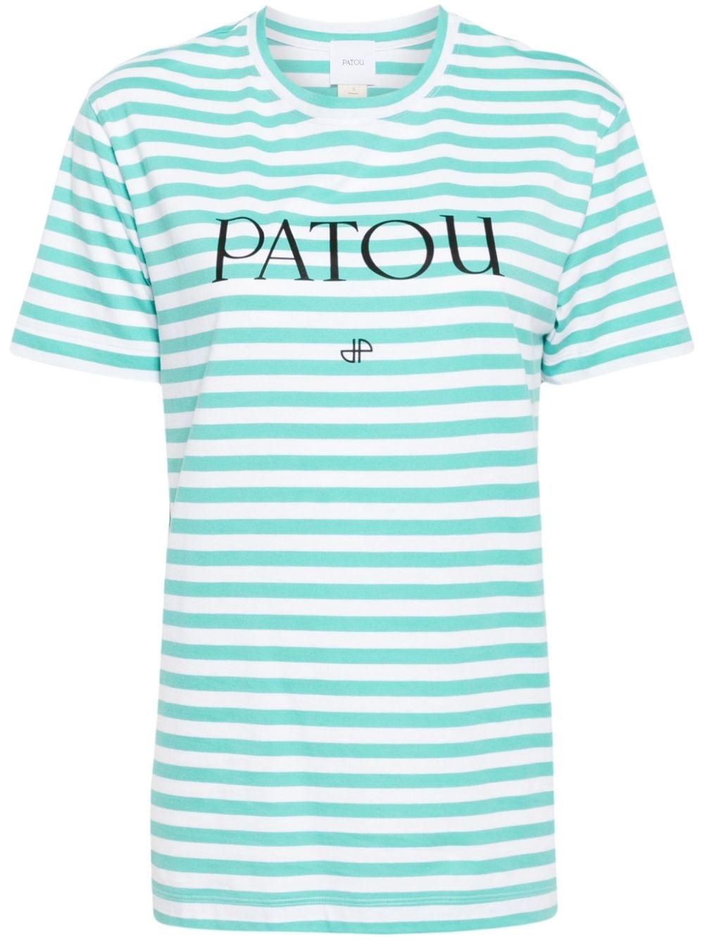 striped logo-print T-shirt - 1