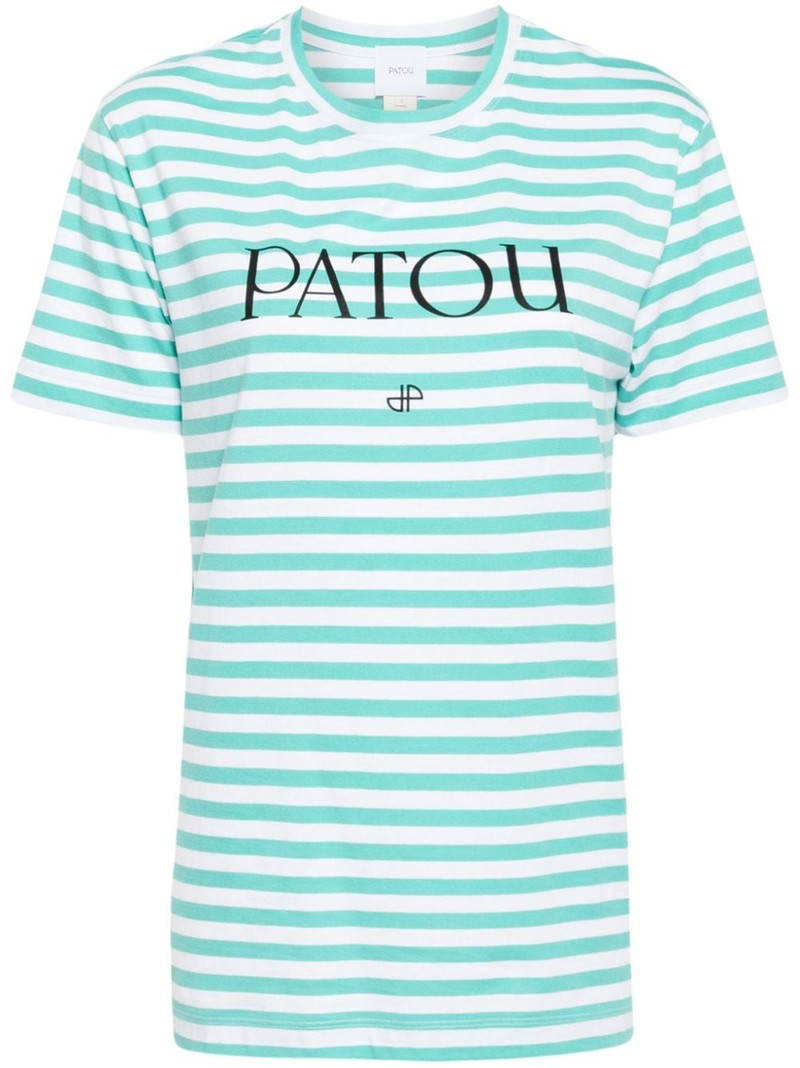 striped logo-print T-shirt 1