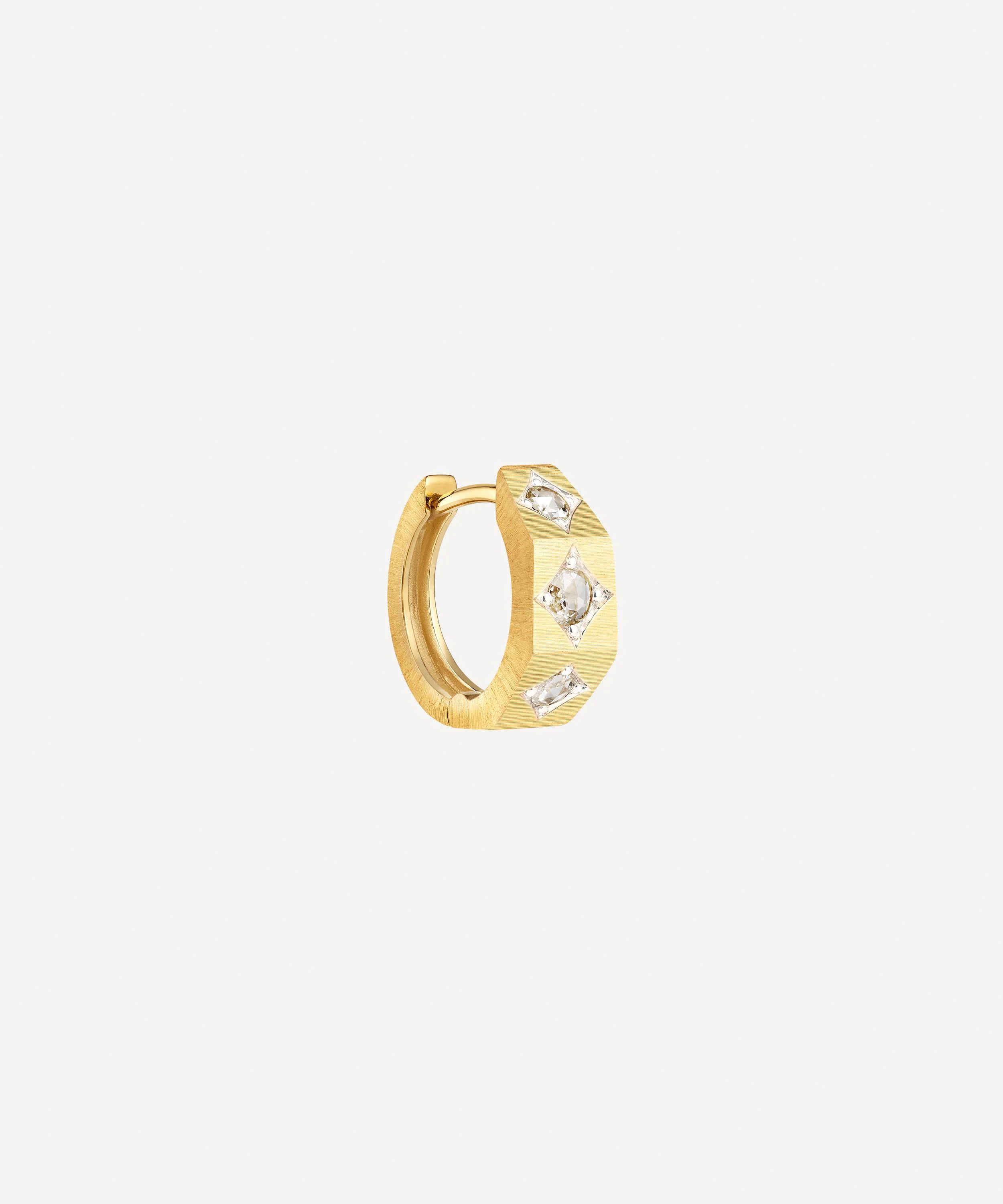 18ct Gold Small Ecrou Hoop Earring - 1