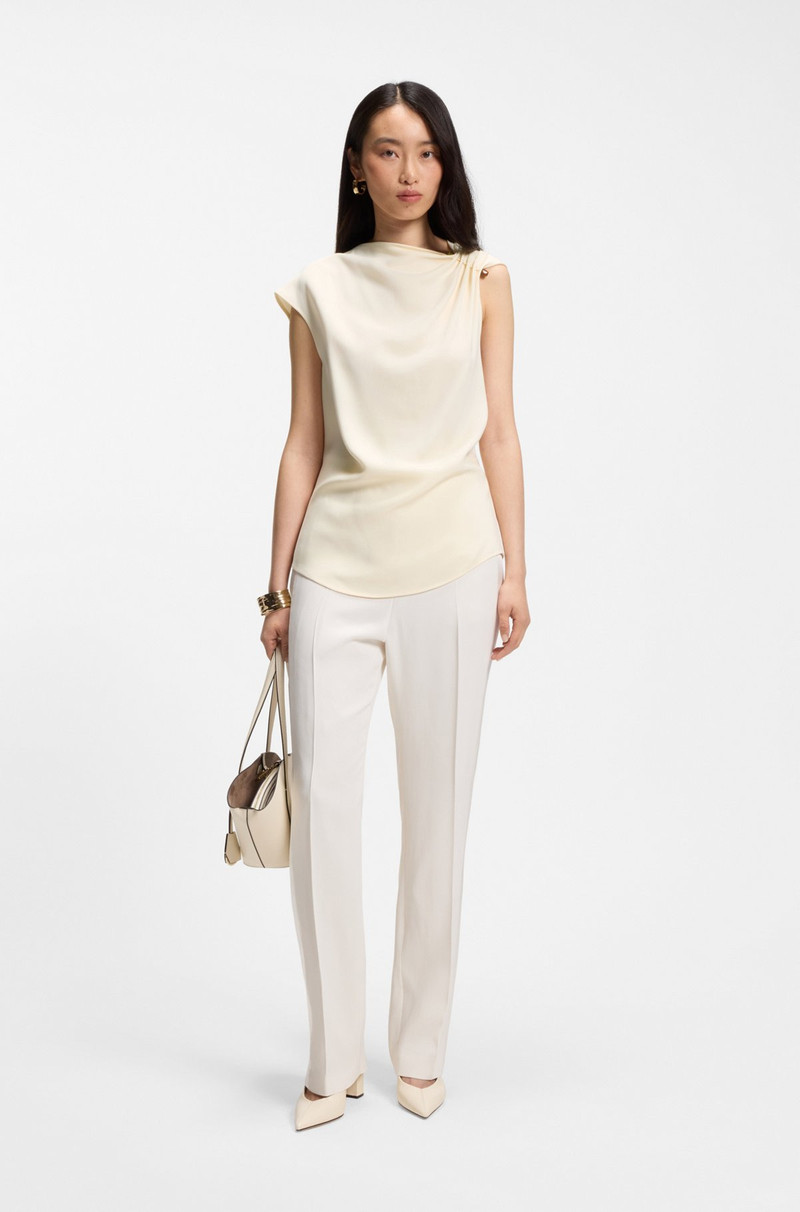 BOSS REGULAR-FIT CREPE BLOUSE WITH A METAL PIN outlook