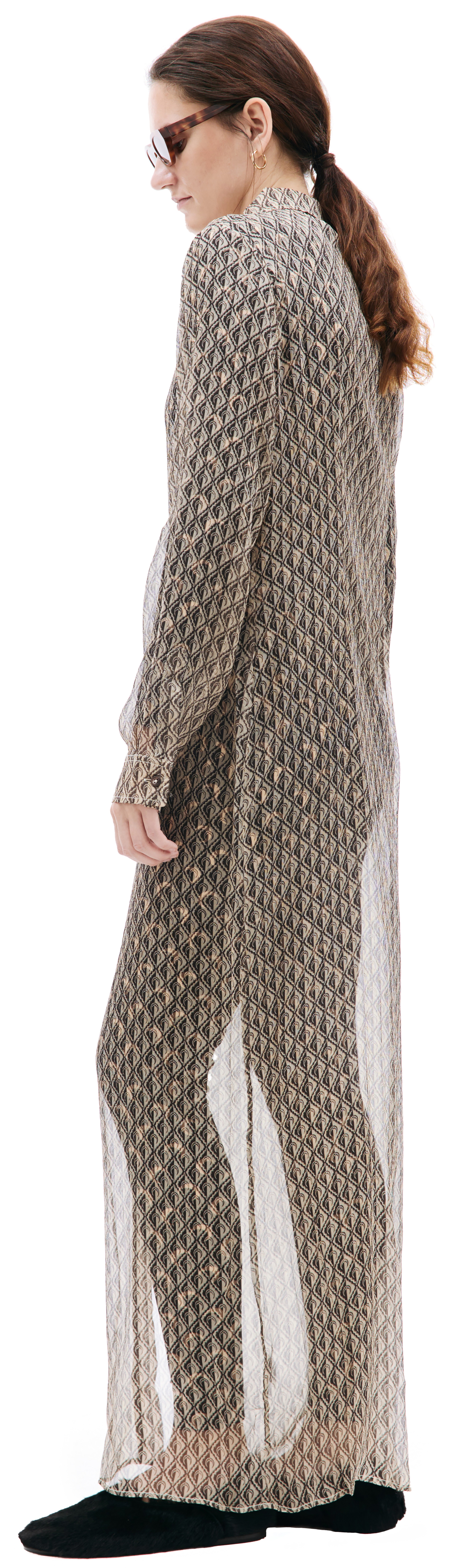 BEIGE MOON LOGO SILK DRESS - 2