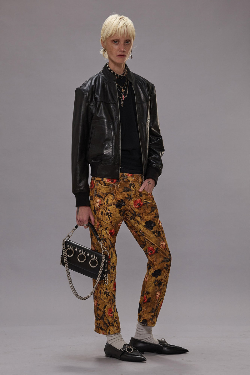 R13 SHRUNKEN LEATHER JACKET WITH STAND COLLAR outlook