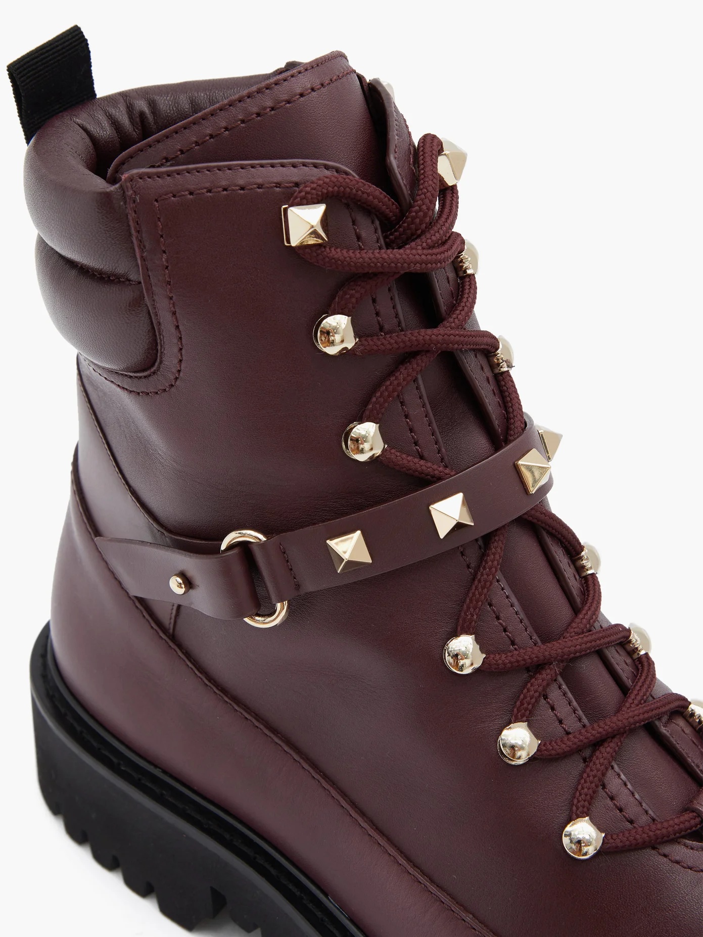 Rockstud lace-up leather boots - 6