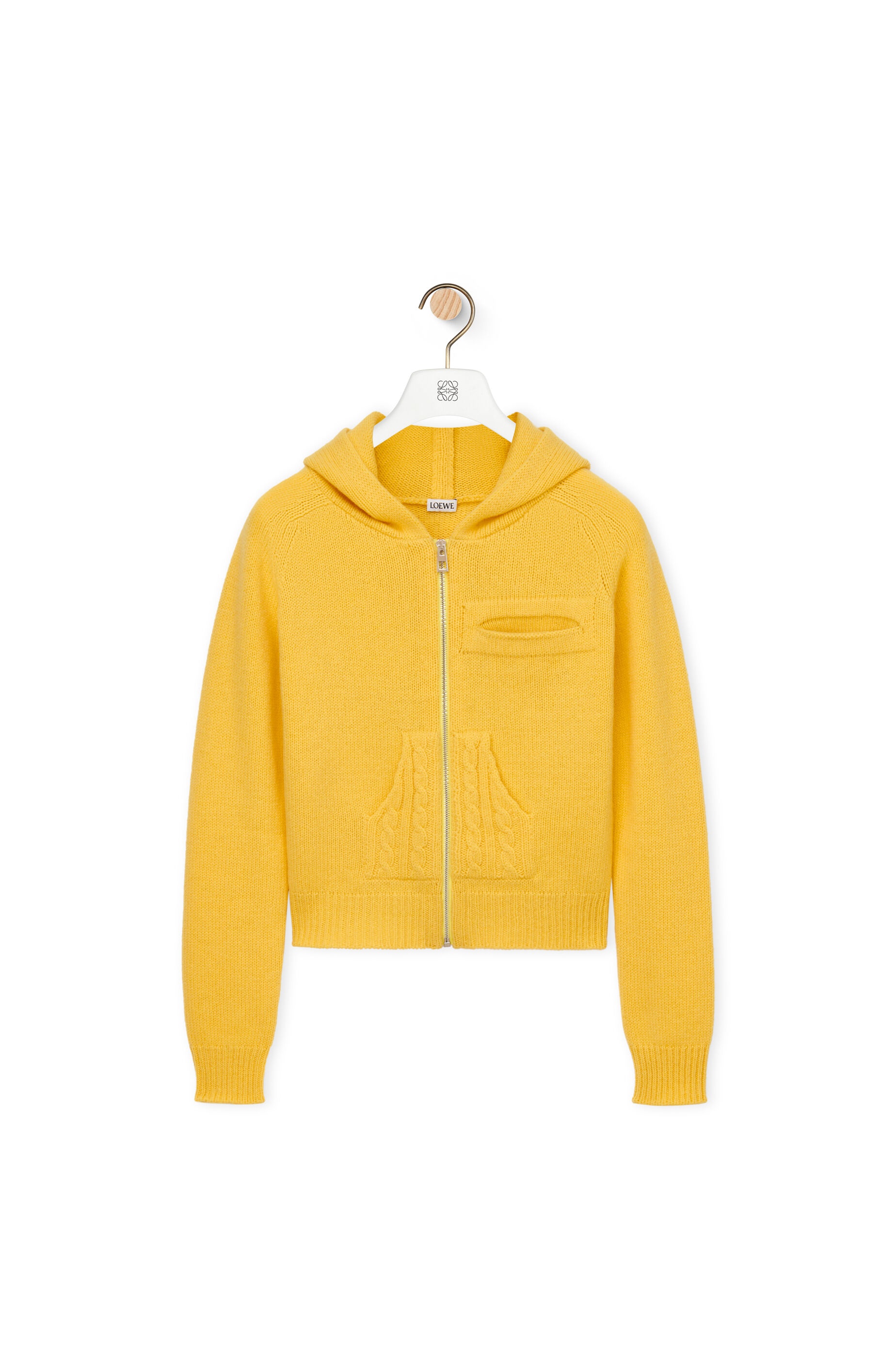 Zip up hoodie in knit wool - 1