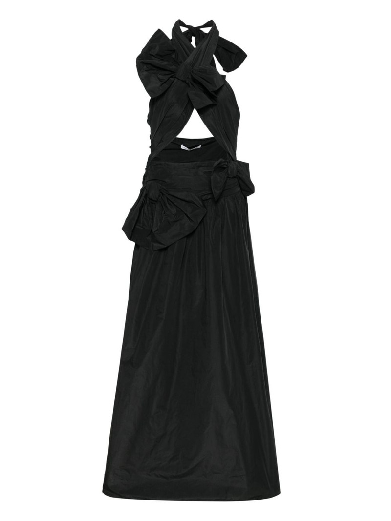 drape bow maxi dress 1